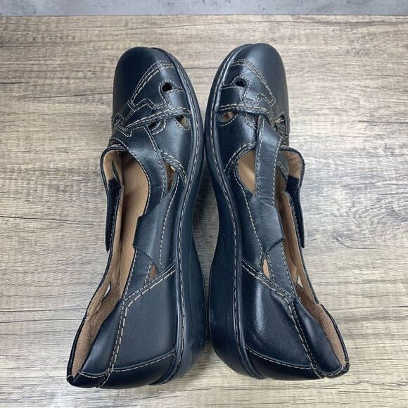 Clarks~Women’s~Black Soft Cushion Comfort T-Strap Flats~Size 9M (16180) - Picture 7 of 9